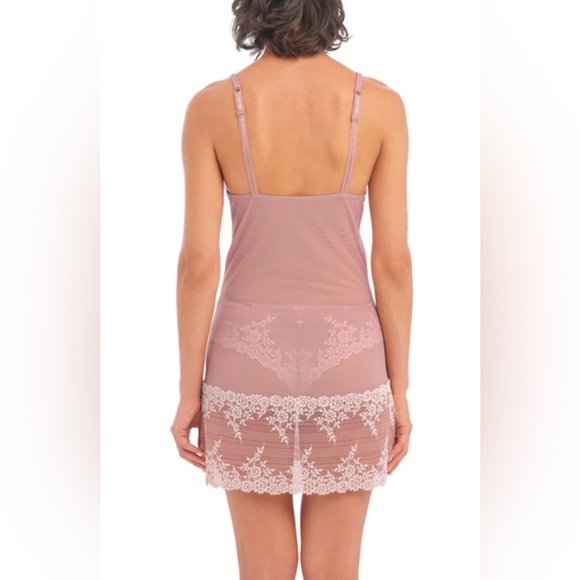 Wacoal Coral and White Lace Chemise - Picture 2 of 8